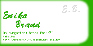 eniko brand business card